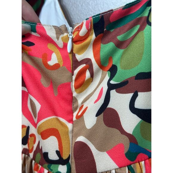 NWT Commense Print Low Cut Ruffle Short Jumpsuit Romper Women's Small - Picture 14 of 16